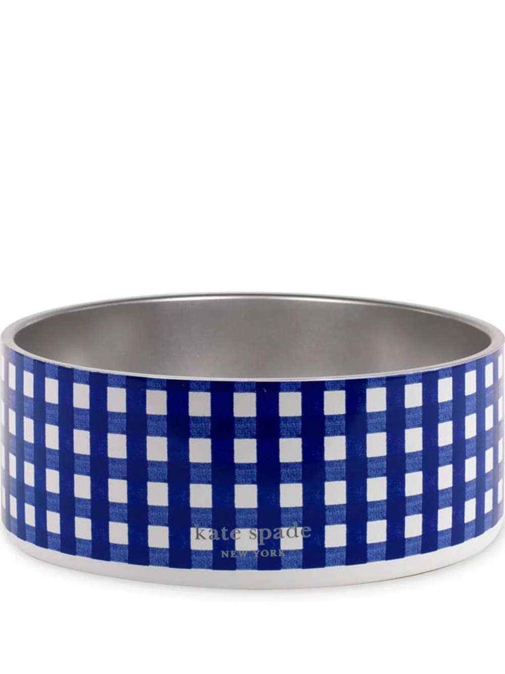 Kate Spade Small Dog Bowl -Navy Gingham (16oz)